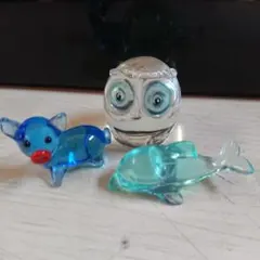 ガラス製クリスタルフィギュアセットブタイルカフクロウまとめ売り