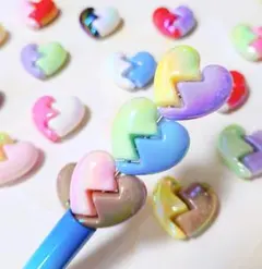 カスタムボールペンビーズ　割れ　ハート