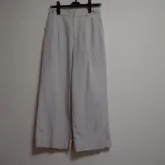ヒューマンウーマンベージュ ワイドパンツ ボタン付き