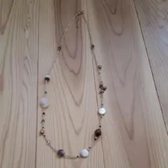 天然石、パール、スワロフスキーネックレス