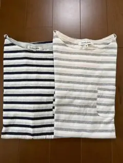 GLOBAL WORK ボーダー 七分袖カットソー M