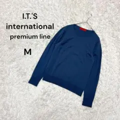 【イッツインターナショナル】M クルーネックニット　ウール100% くすみカラー
