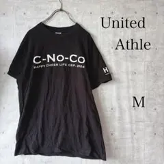 ユナイテッドアスレ Tシャツ 半袖 ブラック プリント 袖プリント Mサイズ