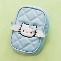 ハローキティ ブルーキルトポーチ