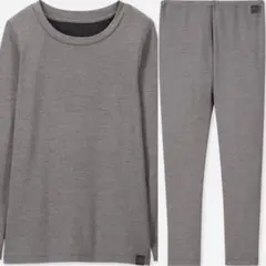 【セットアップ 】KIDS ヒートテック エクストラウォーム（極暖）【グレー】