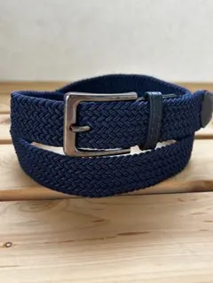 新品・メンズ メッシュベルト フリーサイズ 伸縮ベルト カジュアル ビジネス 紺