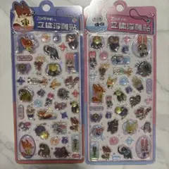 ズートピアボンボンドロップシール　ぷくぷくシール2枚