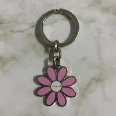 COACH コーチ フラワー キーホルダー ピンク