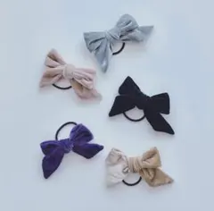 専用です。ベロア リボン ヘアゴム【beige】