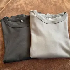 GU 半袖Tシャツ Lサイズ グレー ブラック 2枚セット