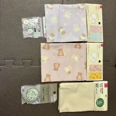 DAISO はぎれ 3枚セット.ボタン、クラフトワイヤー