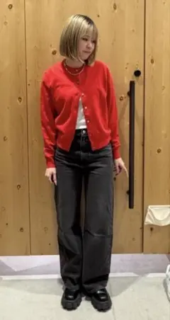 Levi's RIBCAGE WIDE LEG ブラックデニム