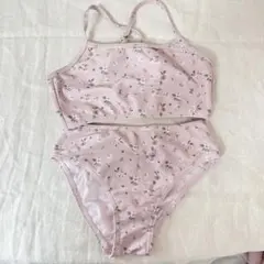 女の子用花柄セパレート水着 140