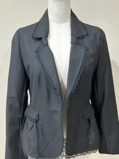 美品 トゥララ TRALALA ジャケット 黒 レース ドット 裏地 リボンのサムネイル