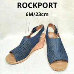 ROCKPORT ネイビー メッシュデザイン ウエッジサンダル 23cmのサムネイル
