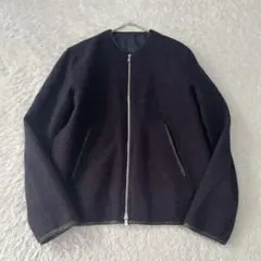 トゥモローランド　ハリスツイード　メンズ　ノーカラーブルゾン　パープル系　M