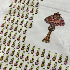 ランプ柄　大判スカーフ　シルク　ヴィンテージ　omu