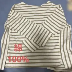 ボーダートップス　ベージュ　フリーサイズ
