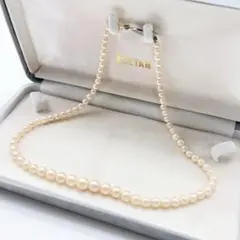 パール ネックレス 本真珠 7.9mm〜4.2mm 全長42cm シルバー金具