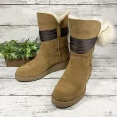 2【美品】UGG アグ ムートン ブーツ ベージュ 本革 23cmのサムネイル