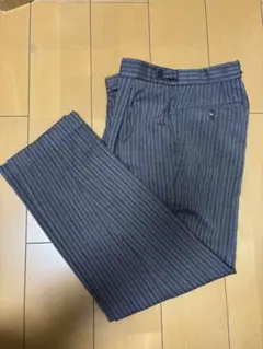 ストライプ柄 スラックス パンツ グレー メンズ