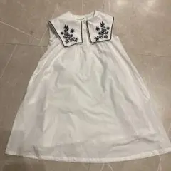 【かわいい】セーラーbranshes 刺繍 ノースリーブ ワンピースのサムネイル