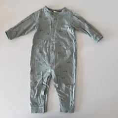 H&M ロンパース 86cm 緑 長袖長ズボン