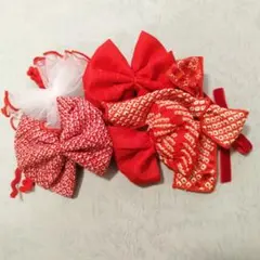 リボン 　しぼり　ヘッドドレス　七五三 髪飾り 　アンティーク　チュール　914