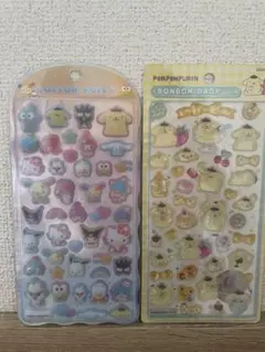 ポムポムプリンボンボンドロップシール　コットンパフィ サンリオボンボンドロップ
