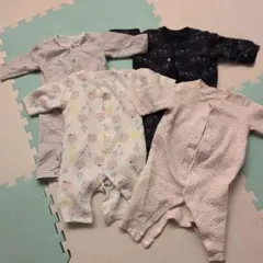 ベビーパジャマセット（ストライプ・黒・ピンク）