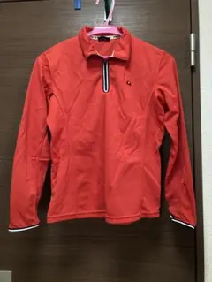 ellesse ハーフジップ ポロシャツ レッド テニスウェア　レディースM