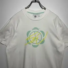 adidas　アディダス　Tシャツ　サイズM　デカロゴ　刺繍ロゴ　希少　古着