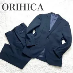 美品　ORIHICA オリヒカ セットアップスーツ ブラック　シャドーストライプ