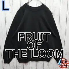 メンズL【A品】90sUSA製フルーツオブザルームスウェット無地黒01113