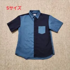 ⭐PLUS ONE 半袖シャツ バイカラー Sサイズのサムネイル