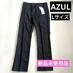 AZUL センタープレスストレートパンツ メンズ ブラック Lサイズ