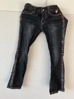 MEZZO PIANOロゴ総柄ベリエデニムパンツ140cm