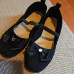 黒色リボン付きフォーマルシューズ 20cm