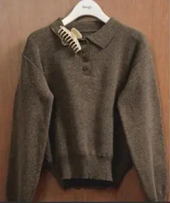 lawgy シンプルポロラフニットプルオーバー