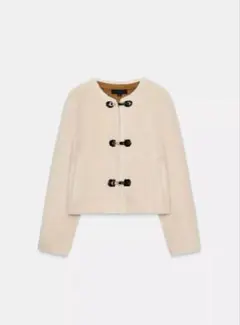 ZARA トグルボタンフェイクファー　ジャケット　XL