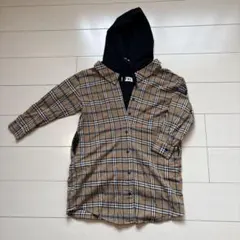 LTXC チェック柄フード付きワンピース