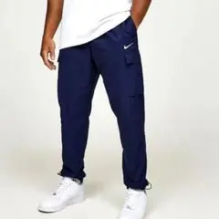 US S 新品 ナイキ カーゴ プレイ ウーブン ジョガーパンツ メンズ 紺