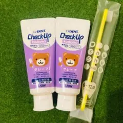 チェックアップ kodomo グレープ ２本 子供用 歯磨き粉 歯ブラシ