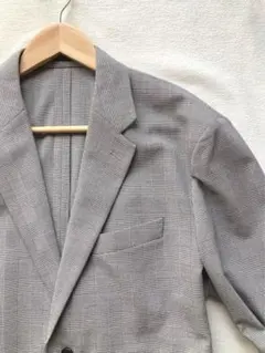 希少サイズXL ユニクロ　グレンチェック柄　感動ジャケット　ストレッチ　2023