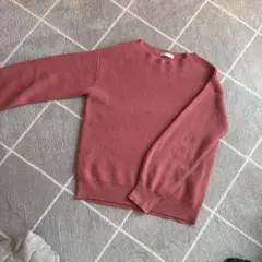 DRESKIPピンク リブ編み 長袖ニット