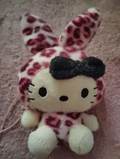 ❣️レア ハローキティヒョウ柄 うさぎ ぬいぐるみ マスコット レトロ❣️のサムネイル