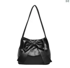 신품 미사용 SHEIN フェイクレザー リボンショルダーバッグ 블랙