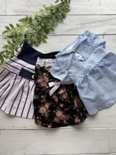 【特売品】Sサイズラスト1セット 犬服 ワンピース ハンドメイド 3枚セット