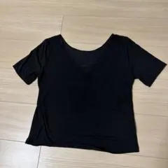 ココディール　ブラック 半袖 カシュクール カットソー　Tシャツのサムネイル