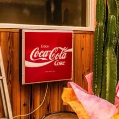 コカ・コーラ　丸型ホーロー看板 ボタンサイン　Coca Cola 昭和レトロ Coca-Cola◇コカ・コーラ ヴィンテージ・ボタンサイン 丸型